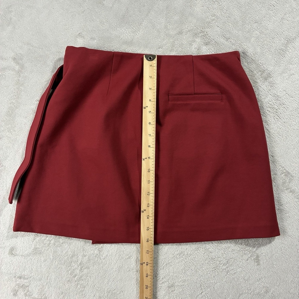 NWT Spanx Ponte Wrap Mini Skirt Deep Red Women's M 90s Minimalist Quiet Luxury - Picture 11 of 13